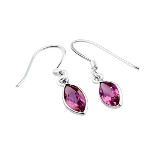 Boucles d'oreilles améthyste naturelle et argent 925 style minimaliste