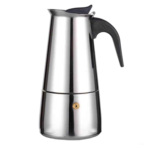 GANCEI Cafetera Moka, cafetera de acero inoxidable con mango resistente al calor y válvula de seguridad para café rico, 2/4/6/9 tazas (300 ml)