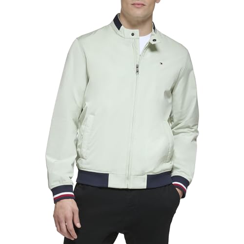 Image of Tommy Hilfiger Men's Lightweight Varsity Rib Knit Bomber Jacket