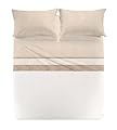 Caleffi 1003625 Cotone Nevada2 Completo Lenzuola per Matrimoniale Letto, Naturale