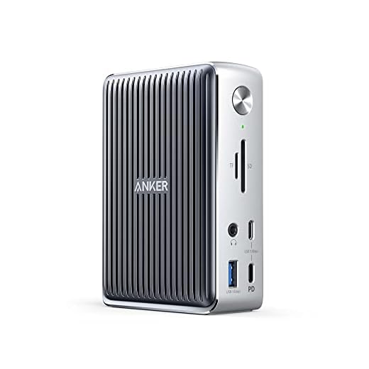 Anker 577 Docking Station (13-in-1, Thunderbolt 3) 85W Charging for Laptop, 18W for Phones, 4K Dual Display, 10 Gbps USB-C Data, Ethernet, Audio, SD 4.0