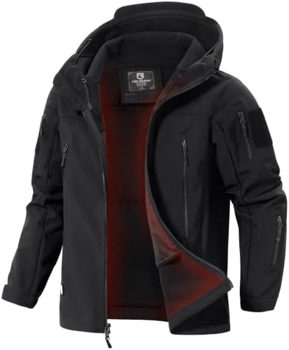 FREE SOLDIER Men's Hooded Waterproof Softshell Jacket