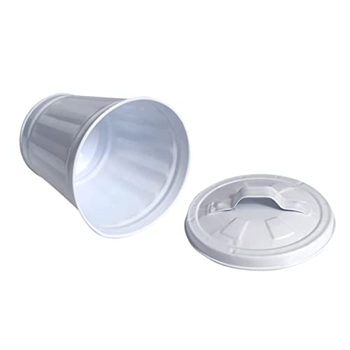 Image of Mini Trash can & Iron Garbage can Pencil Cup Holder 2pcs (White)