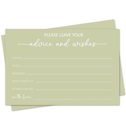 mermermu Green Advice and Wishes Card, Advice Cards for The Bride and Groom, Bridal Shower,Wedding or Baby Shower, Birthday, Graduation, Retirement, Guestbook - 25 Cards -04