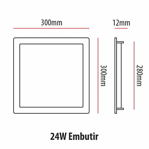 Kit 2 Luminária Painel Led Slim Ledo 24W Embutir Quadrado Branco Frio 5700K