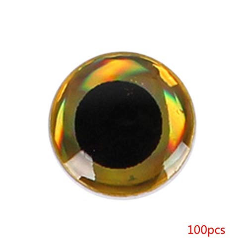 Sunlera 100pcs de 4 mm / 6 mm 3D Ojos atraer a la Pesca de DIY Que Hace Moscas Lure cebos Artificiales Simulación Ojos de Pescados