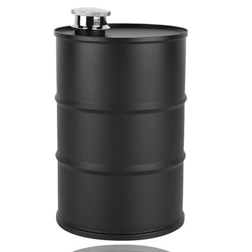 Edelstahl -Weinkolben, Schnaps -Hüftflaschen -Taschenflasche für Alkohol mit Versiegelungslid -Getränkebehälter einfach Füllung für Männer Frauen 700 ml (Schwarz)