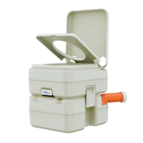HIGHRAZON 5.3 Gallon Portable Toilet for Camping-Detachable Cassette Toilet with