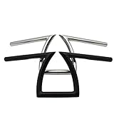 Motorcycle 1' 25mm / 7/8' 22mm Drag Handlebar Z Bar 8-3/4' Rise For Honda Yamaha Suzuki Kawasaki Choppe (7/8' 22mm, Chrome)
