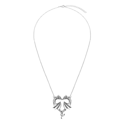 Collier homme double dragon cœur pour affirmer un look unique