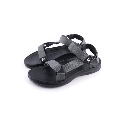 R ISLAND Sandalias deportivas de Hombre,Adulto,Impermeable,Punta Descubierta,Sandalias de Verano, deportivo,senderismo. (Gris, 46)