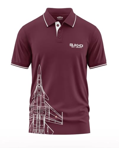 Image of WarriorWorld Men's T-Shirt Cotton Fabric Stylish with Fighter Jet Design -Casual & Office Wear