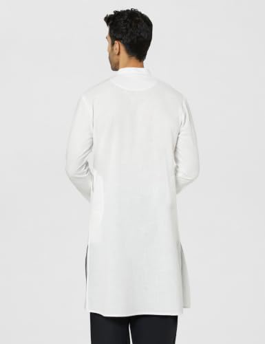 Image of Amazon Brand - Symbol Men's 100% Cotton Embellished Casual Long Kurta (Regular Fit)
