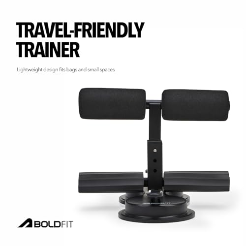 Image of Boldfit Sit Up Bar with Suction Cup Base, Adjustable Height & Foam Padding, Portable Ab Exercise Equipment for Core, Crunches, Leg Raises & Home Workouts, Gym Accessories for Men & Women