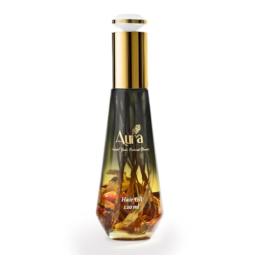 Image of Aura 18 Herbs Hair Oil for Hair Growth & Hair Fall Control Enriched with Amla, Bhringraj & Neem Lightweight, Non-Sticky & Natural Herbal Oil for Men & Women,120 ml