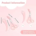 6 Pcs Eyebrow Trimmer Scissors with Comb, Curved Eye Brow Razor, Non-Slip Stainless Steel Facial Hair Removal Grooming, Brow Shaping Beard Shaving Kit Beauty Accessories for Women Men - Image 4