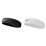 Nike Unisex Erwachsene Swoosh Headband/Stirnband, Schwarz (Black/White), Einheitsgröße & Unisex Erwachsene Swoosh Headband/Stirnband, Weiß (White/Black), Einheitsgröße