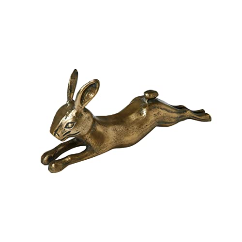 Creative Co-Op Decorative Embossed Aluminum Rabbit Antique Brass