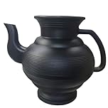 Easy Shopping® Bathroom Toilet Lota Bodnar Washing Jug Wudhu Pot Hard Plastic with Handle (Black)