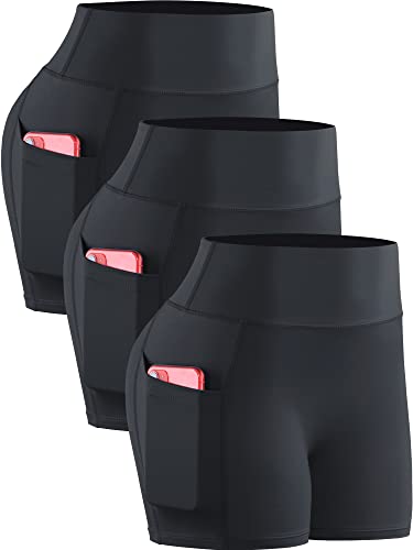 CADMUS Women's Gym Volleyball Shorts for Bike Naked Feeling High Waist Athletic Shorts No Front Seam with Deep Porkets