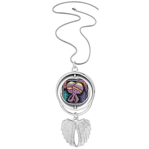 Collier raquette violette et ailes d'ange en argent pour femme