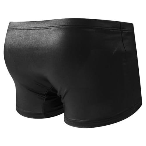 Men's Imitation Leather Underwear Trunks Low Rise Pouch Boxer Briefs2