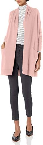 Daily Ritual Women's Fine Gauge Stretch Long-Sleeve Cardigan Sweater, Mauve, X-Small
