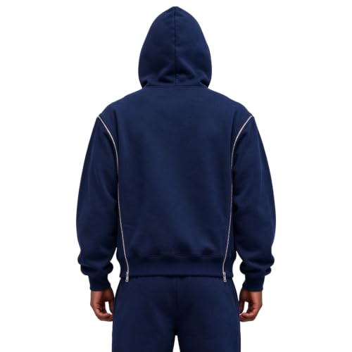 Oversized Hoodie Men Zip Up Sweatshirt Light Fleece Jackets Fall Outfits - image 2