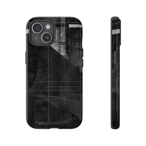 Coque iPhone 15 anti-rayures à motif abstrait géométrique et finition brillante protectrice