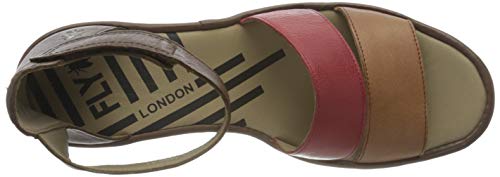 Fly London Women's Bono290Fly Sandal, Tan Cherry Red Brown, 8.5 #TOP4