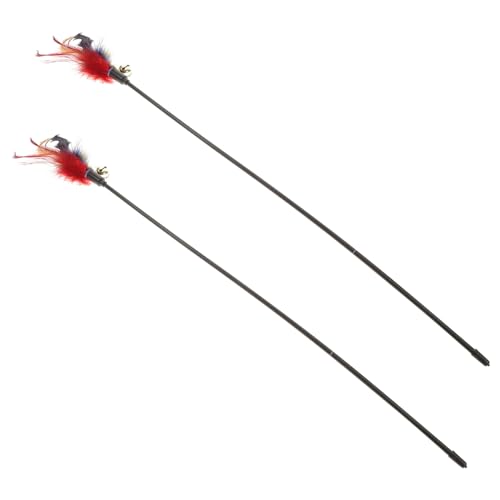 LIOOBO 2pcs Interactive Cat Toy Cat Teasing Stick Bell Indoor Games Pet Supplies