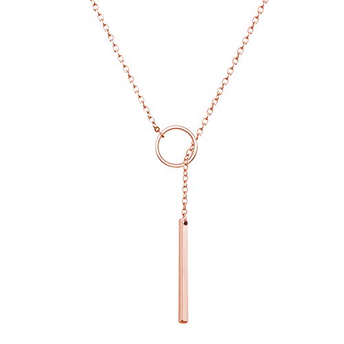 choice of all Lariat Necklace for Women Rose Gold Necklaces for Women Slip Chain Necklace Dainty Long Necklace Y-Shaped Pendant Necklace Trendy Chain Gold Jewelry for Women - Main Image