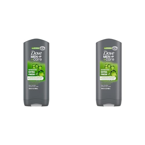Dove MEN + CARE Body Wash and Face For Fresh, Healthy-Feeling Skin Extra Fresh Cleanser That Effectively Washes Away Bacteria While Nourishing Your 13.5 oz (Pack of 2)