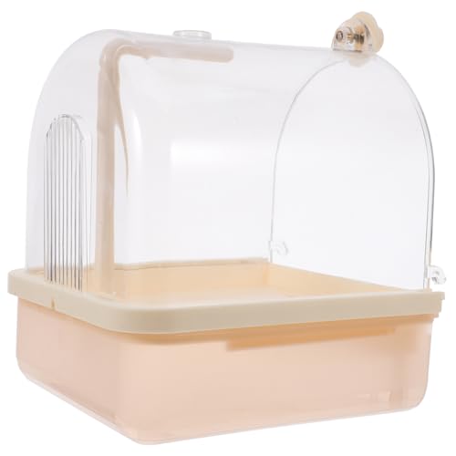 Toyvian Automatic Bathing Basin Parrot Shower Box 180° Circulating Head for Quick Easy Grooming