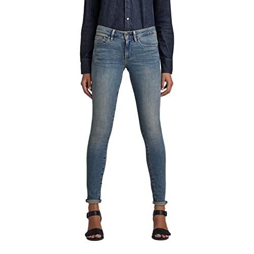 G-Star Para Mujer Midge Zip Mid-Waist Skinny Jeans, Azul (lt vintage aged...
