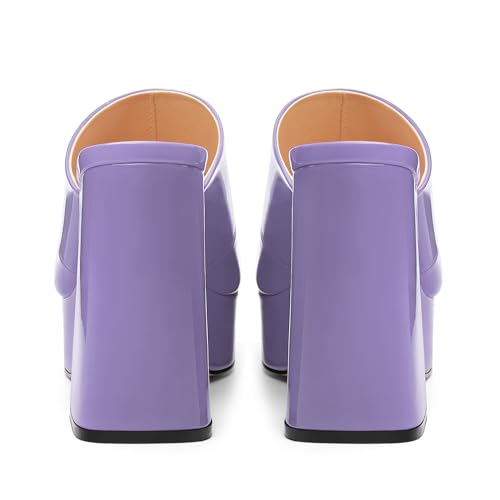 Image of Women Square Open Toe Platform Chunky Heel Slide Sandals