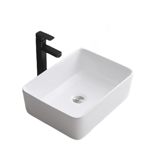 OLSKFUH Bathroom Vanity Bathroom Vessel Sink Hotel Apartment Square Ceramic Wash Basin Home Bathroom Art Table Wash Basin Bathroom Sink,