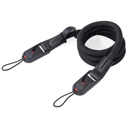 Yesaler Bandoulière en Corde Sangle D'appareil Photo à Dégagement Rapide 116cm Appareil Photo Courroie pour DSLR Sans Miroir Noir