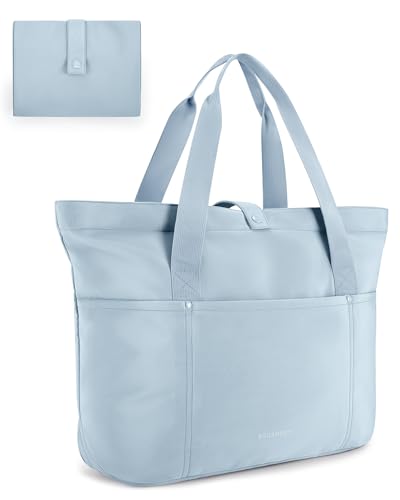 Image of BAGSMART Tote Bag for Women, Foldable Tote Bag With Zipper Travel Shoulder Bag Handbag for Work