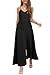 LAISHEN Jumpsuit for Women UK Playsuits Wide Leg Dressy Pants Overall Ladies Summer Casual Dungarees Romper with Pockets (Black, XXL)