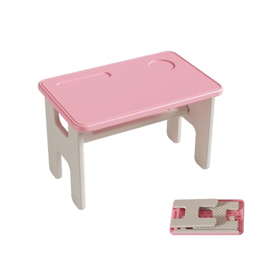 UNICOO - Children\'s Plastic Foldable Multifunction Table, Children\'s Art Craft Study Activity Table, Picnic Table and Entertainment Table, Toddler Folding Table (Pink & Gray)