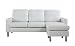 Modern Bonded Leather Sectional Sofa - Small Space Configurable Couch - White