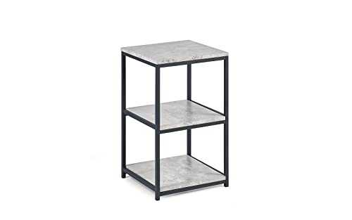 Julian Bowen Mesa auxiliar alta y estrecha Staten, efecto cemento/negro