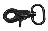 Amanaote Metal Black 0.8 Inside Diameter D-ring Lobster Clasp Claw Swivel Eye Lobster Snap Clasp Hook for Strap (Pack of 8)