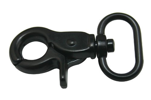 Amanaote Metal Black 0.8 Inside Diameter D-ring Lobster Clasp Claw Swivel Eye Lobster Snap Clasp Hook for Strap (Pack of 8)