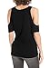 LilyCoco Womens Cut Out Cold Shoulder Top Short Sleeve Round Neck Fitted Tee Shirt Blouse