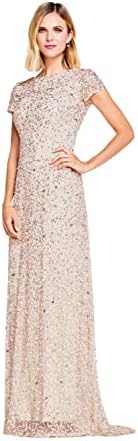 Adrianna Papell Women’s Short-Sleeve All Over Sequin Gown