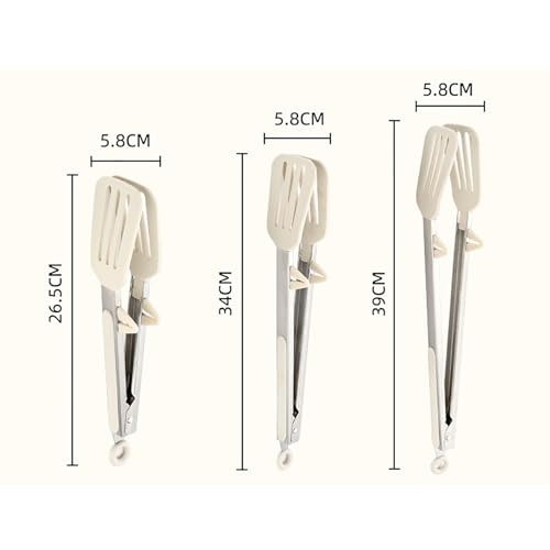 Pinzas de cocina de silicona, pinzas versátiles para hornear, asar y servir, pinzas antideslizantes para pan y más (5,8 x 26,5 cm)