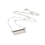 SAUNUCHI 6pcs Stainless Steel 10x25mm Rectangle Cabochons Pendant Blank Bezel Trays Women's Necklace Base Settings for Adults Jewelry DIY Making (pattern A)