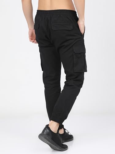 Image of Highlander Men's Cargo Jogger Trousers | Perfect for Casual Outings,Travel & Work Wear with Utility Pockets